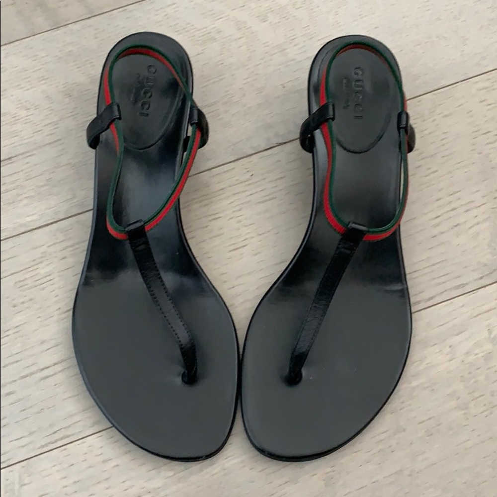 Gucci leather sandals with elastic band size 37.5